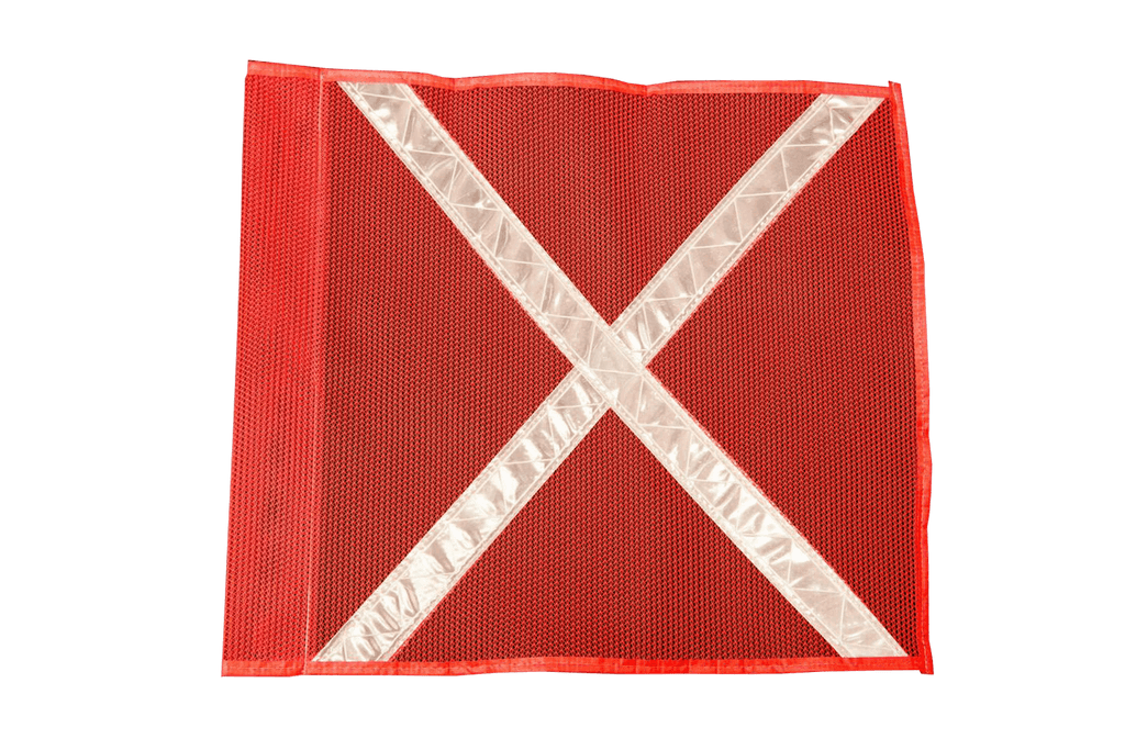 Florescent Industrial Flag with Reflective X. buggywhip